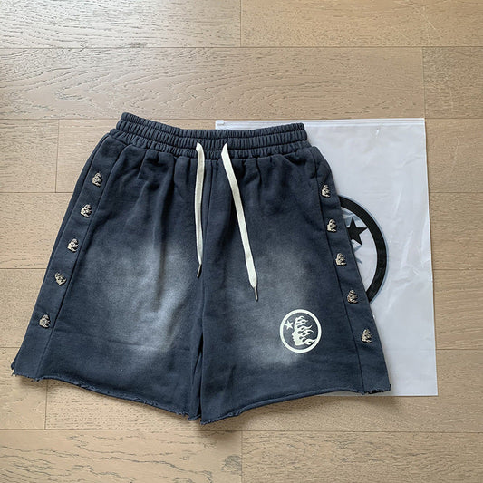 Washed Vintage Casual Shorts 2026 Summer New European and American Trendy Brand Five-Point Shorts(2)