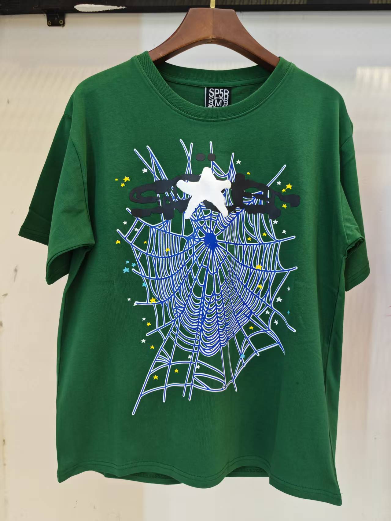 2025 New European and American Fashion Brand Male and Female Couples Wear plus Size Loose SP5-Der Spider Web Printed Short Sleeve T-shirt
