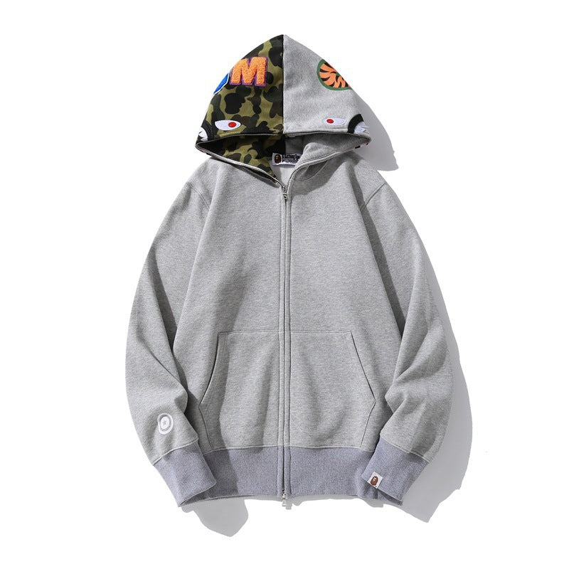 Baby Apee Shark Camo Zip Hoodie - Unisex Streetwear Jacket