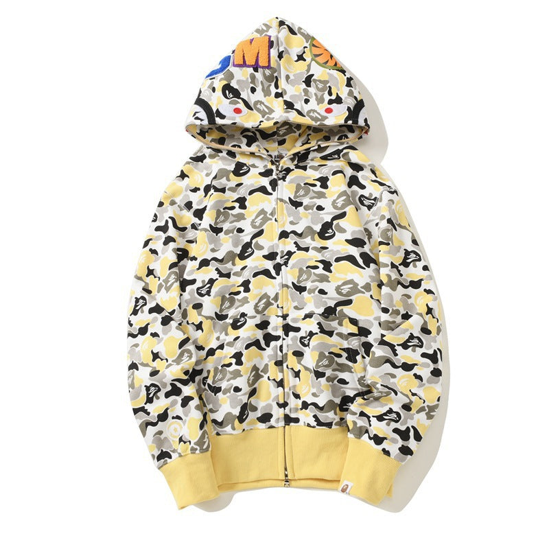Baby Apee Shark Camo Zip Hoodie - Unisex Streetwear Jacket
