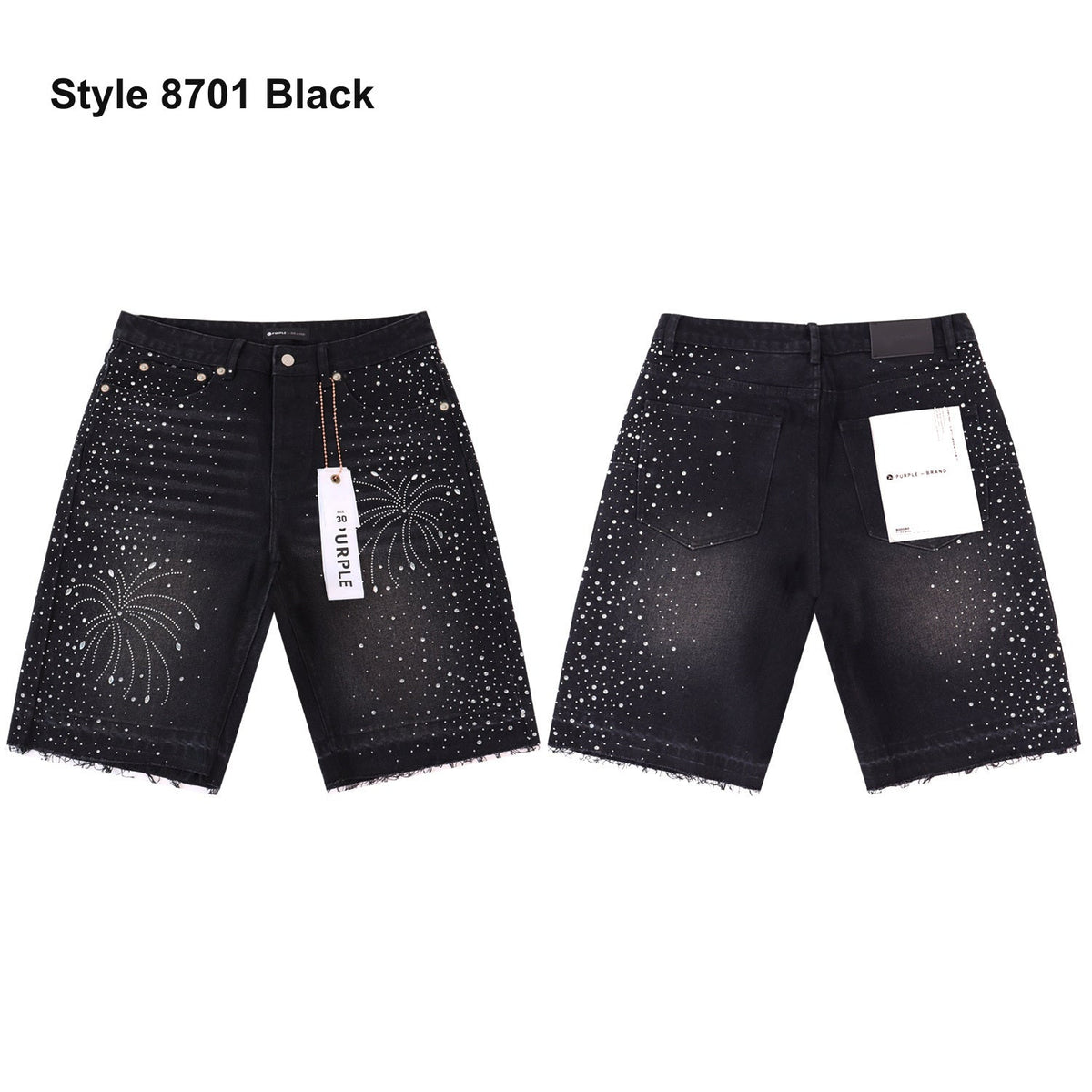 Men's denim shorts – Style 8701 Black