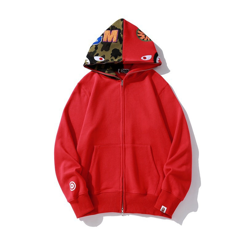 Baby Apee Shark Camo Zip Hoodie - Unisex Streetwear Jacket