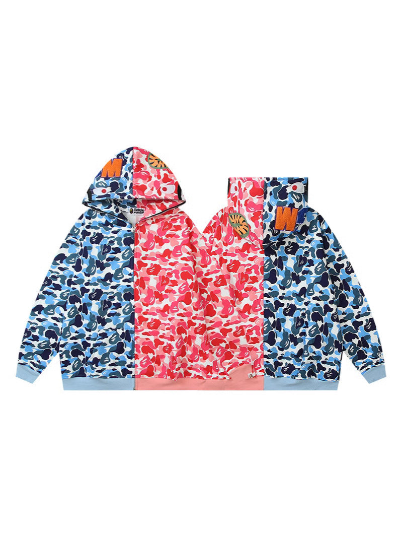 Baby Apee Shark Camo Zip Hoodie - Unisex Streetwear Jacket