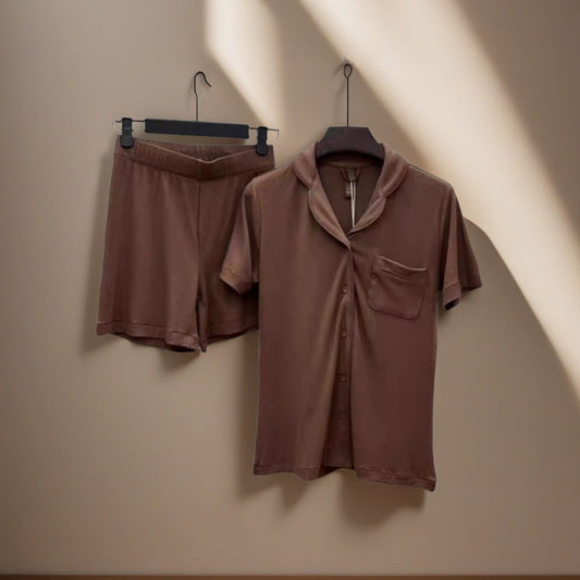 Skim Kardashian Style Spring Summer Thin Modal Short Sleeve Shorts Pajamas Soft Comfortable Homewear Set