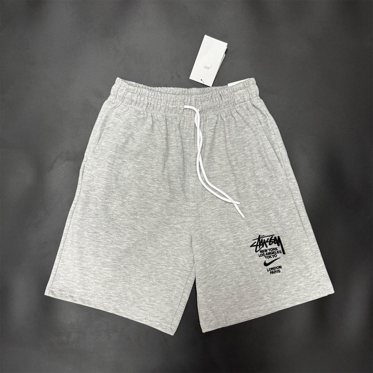 AJ Flying Logo Embroidered Cotton Shorts – Lightweight Summer Casual Pants
