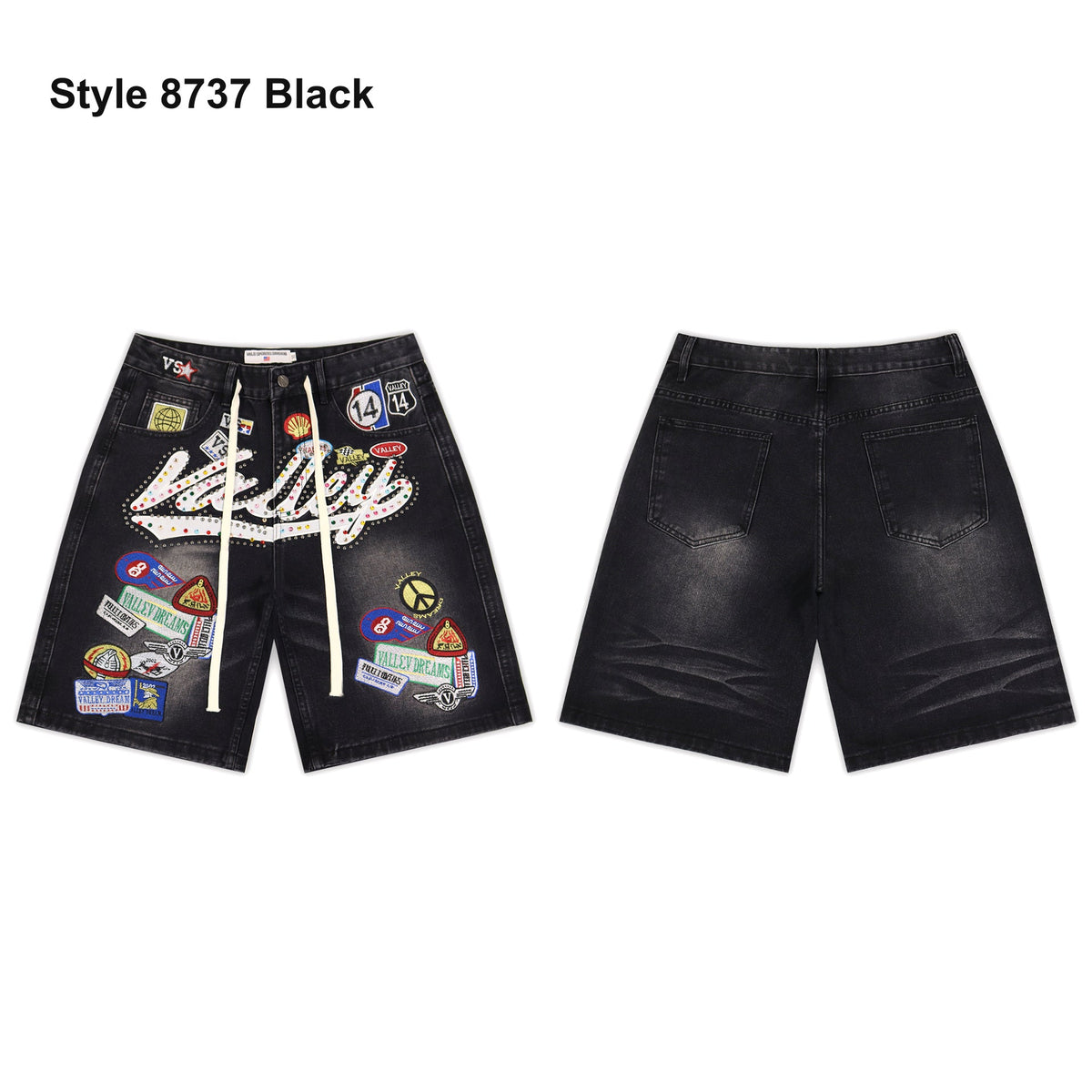 Men's denim shorts – Style 8737 Black