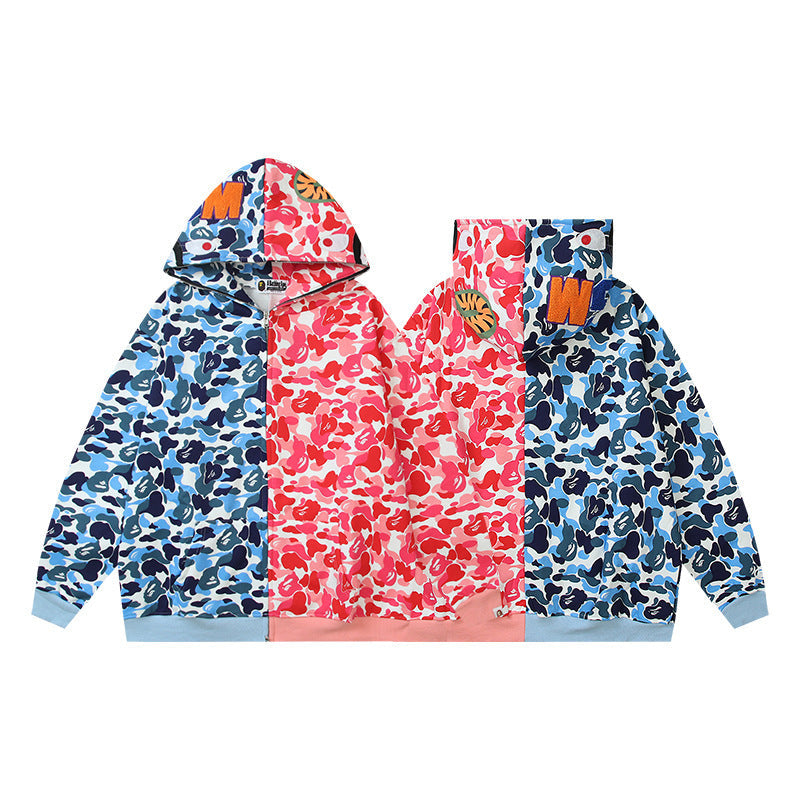 Baby Apee Shark Camo Zip Hoodie - Unisex Streetwear Jacket