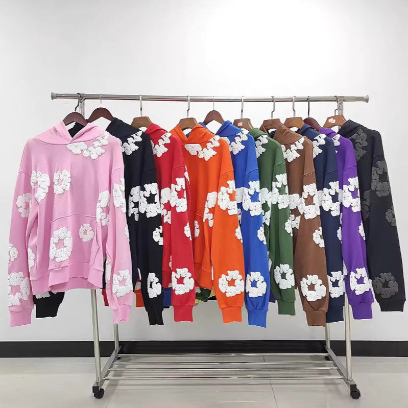 [High Quality Version] All Cotton Denim Tears Hoodie Kapok Hoodie American High Street Trendy Sweatshirt