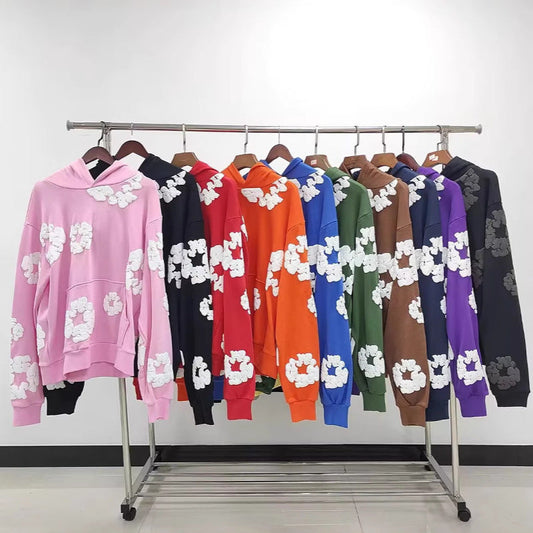 [High Quality Version] All Cotton Denim Tears Hoodie Kapok Hoodie American High Street Trendy Sweatshirt