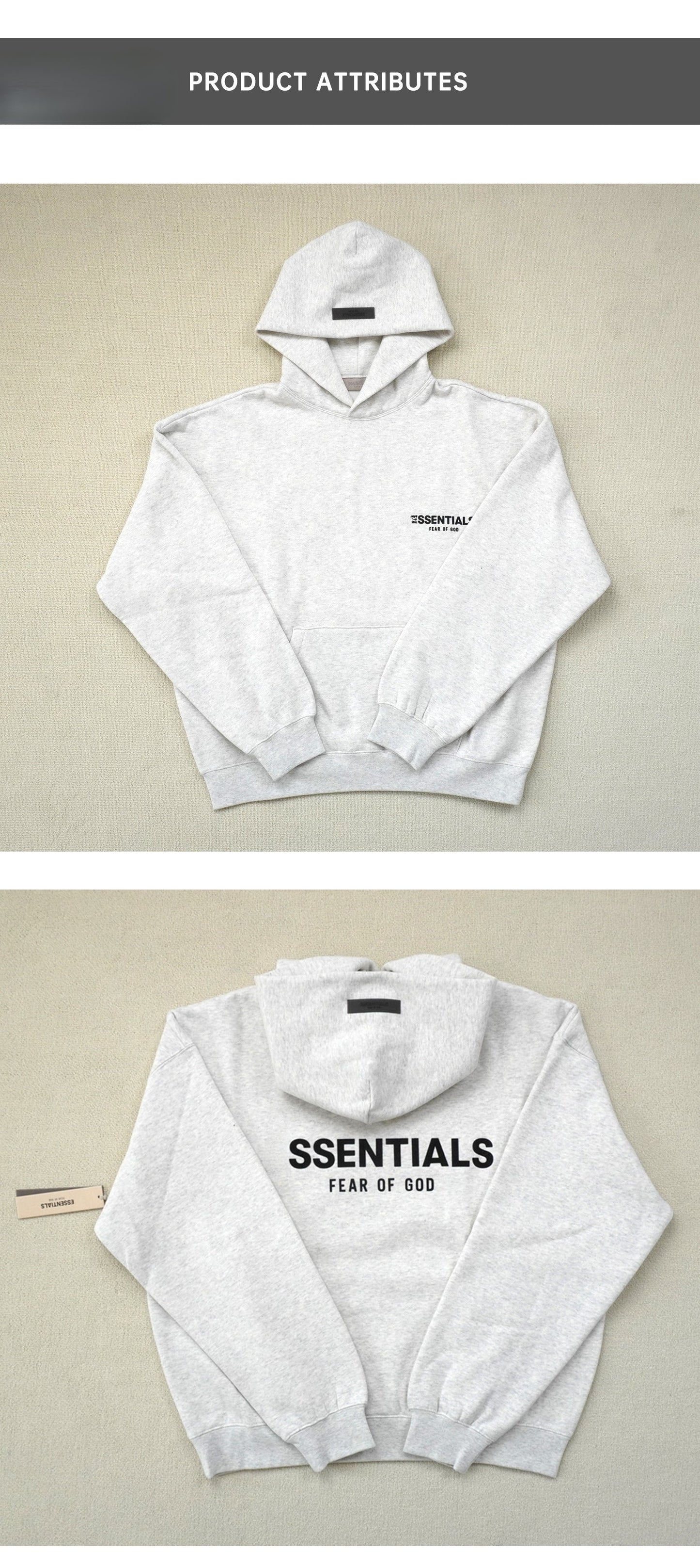 FFOG Double Line ESSEN-TIALS Season 8 Double Line High Street Trendy Brand Hoodie with Back Print[High quality]