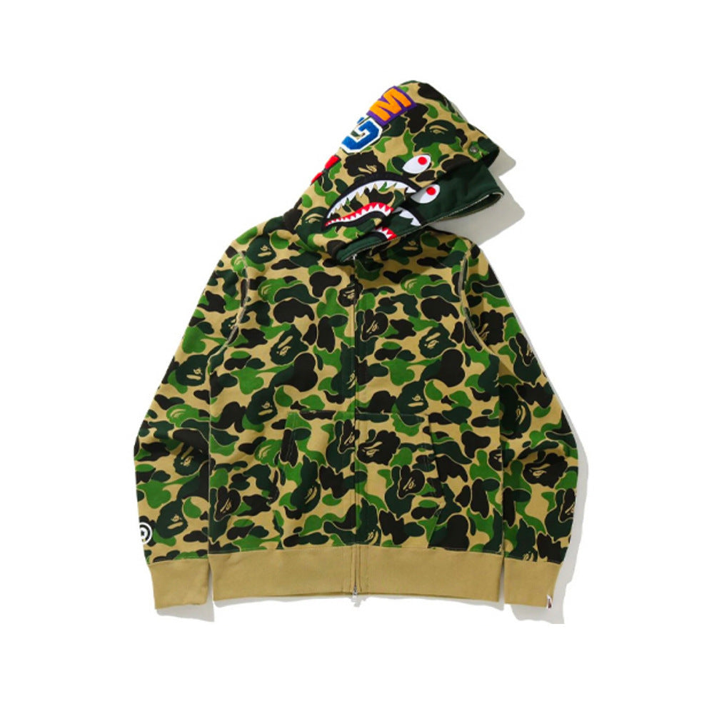 Baby Apee Shark Camo Zip Hoodie - Unisex Streetwear Jacket