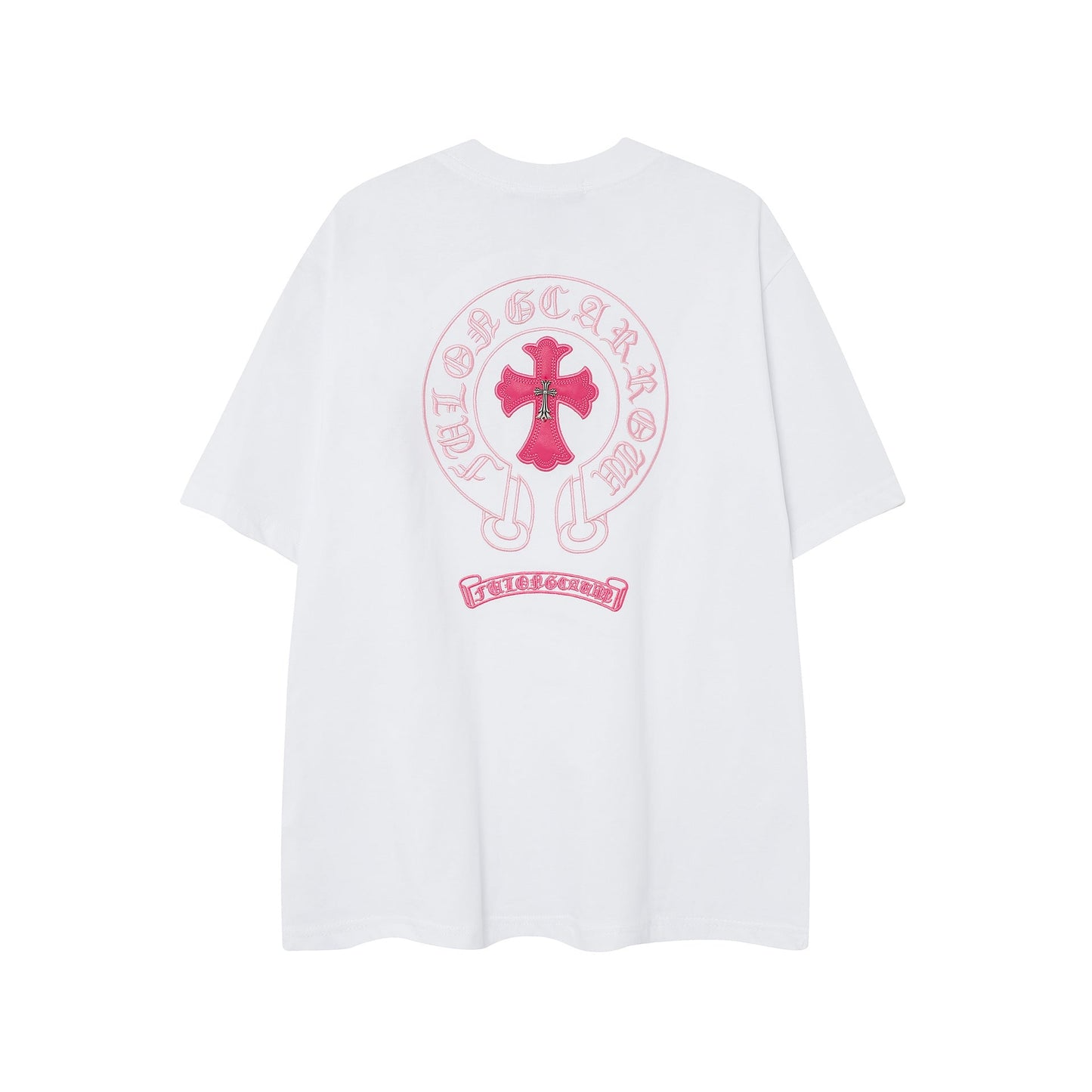 2025 New CHRM Heart Cross Sanskrit Patch Print Embroidery Loose Short Sleeve for Men and Women(2)