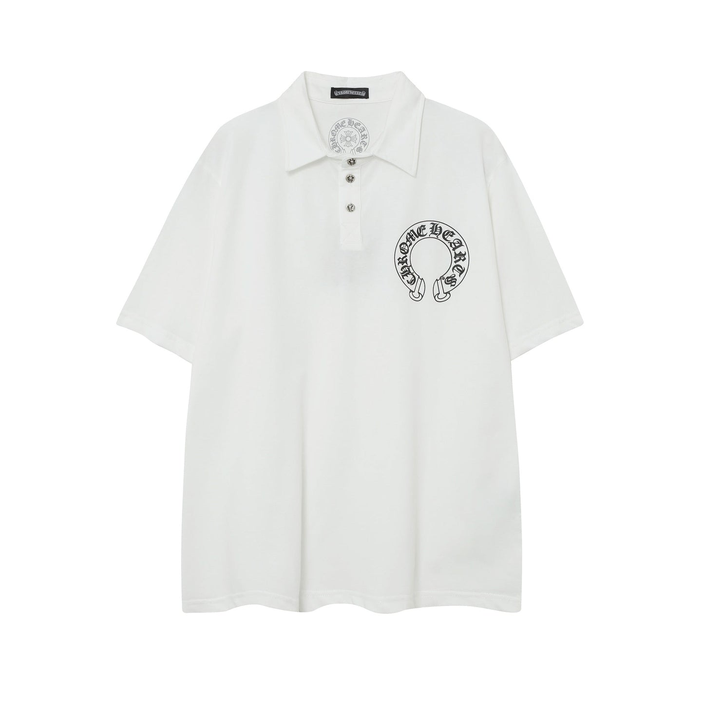 2025 New CHRM Heart Cross Sanskrit Patch Print Embroidery Loose Short Sleeve for Men and Women