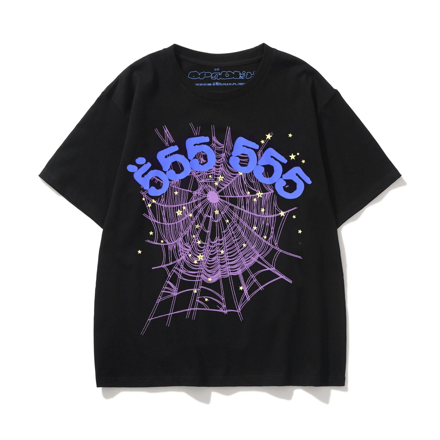 2025 New European and American Fashion Brand Male and Female Couples Wear plus Size Loose SP5-Der Spider Web Printed Short Sleeve T-shirt