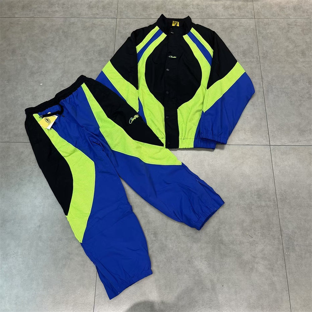 New Corteiz embroidered logo casual sports suit with zipper long pants for spring