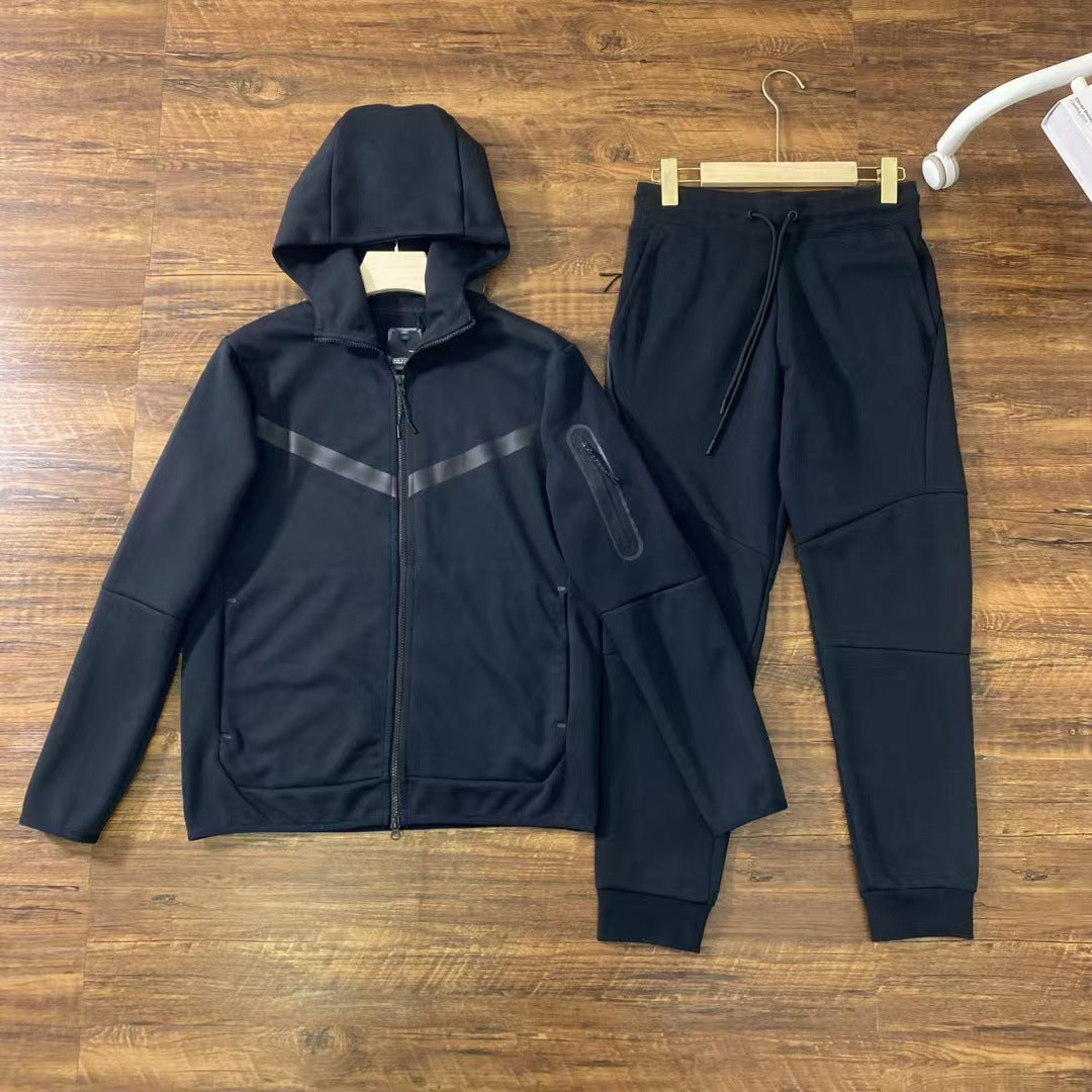 GMabcd 2025 slim fit men's casual sports hooded jacket with side zipper