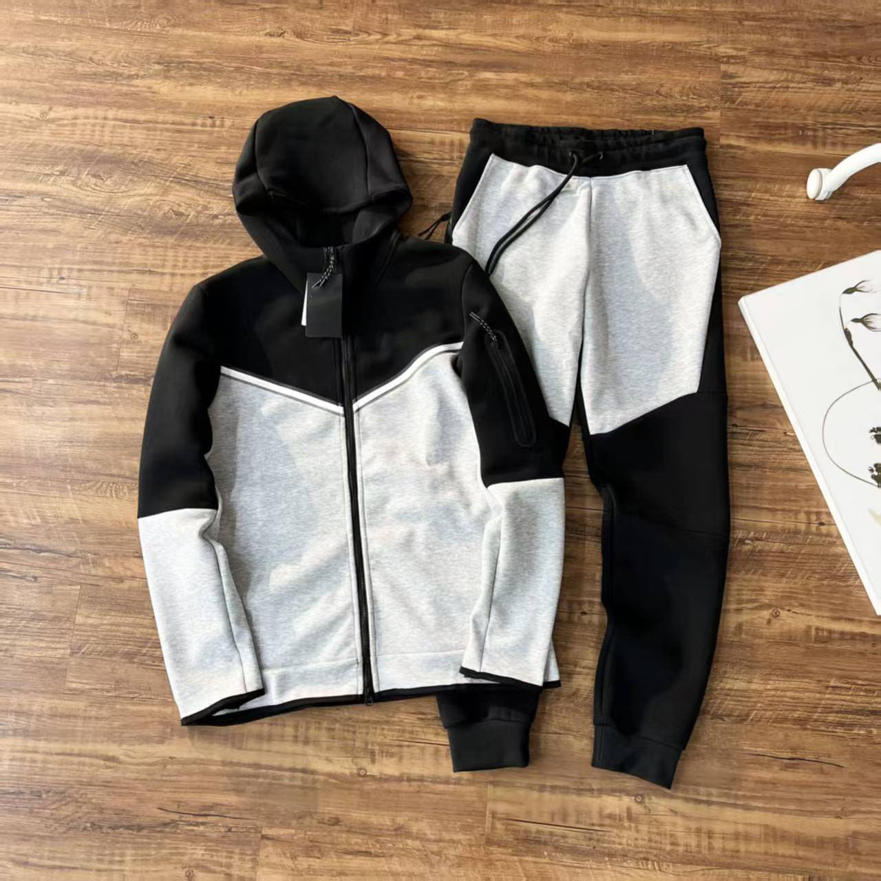 GMabcd 2025 Casual Sports Hooded Men's Slim Fit Side Zipper Jacket