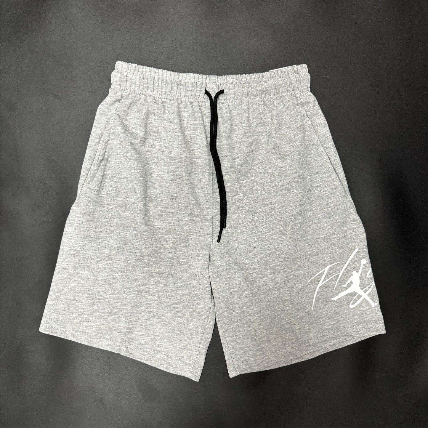 AJ Flying Logo Embroidered Cotton Shorts – Lightweight Summer Casual Pants