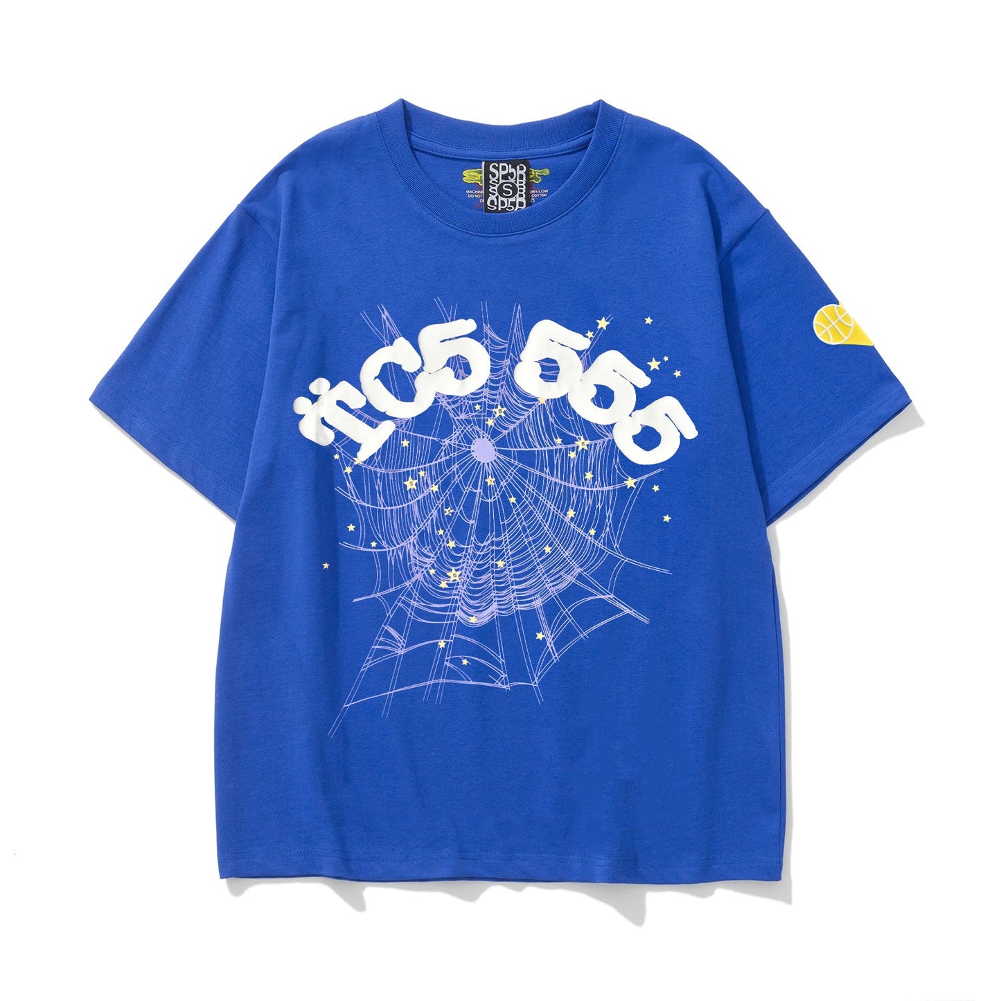 2025 New European and American Fashion Brand Male and Female Couples Wear plus Size Loose SP5-Der Spider Web Printed Short Sleeve T-shirt