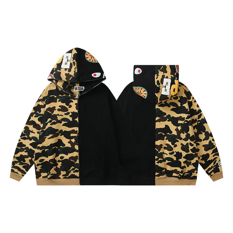 Baby Apee Shark Camo Zip Hoodie - Unisex Streetwear Jacket