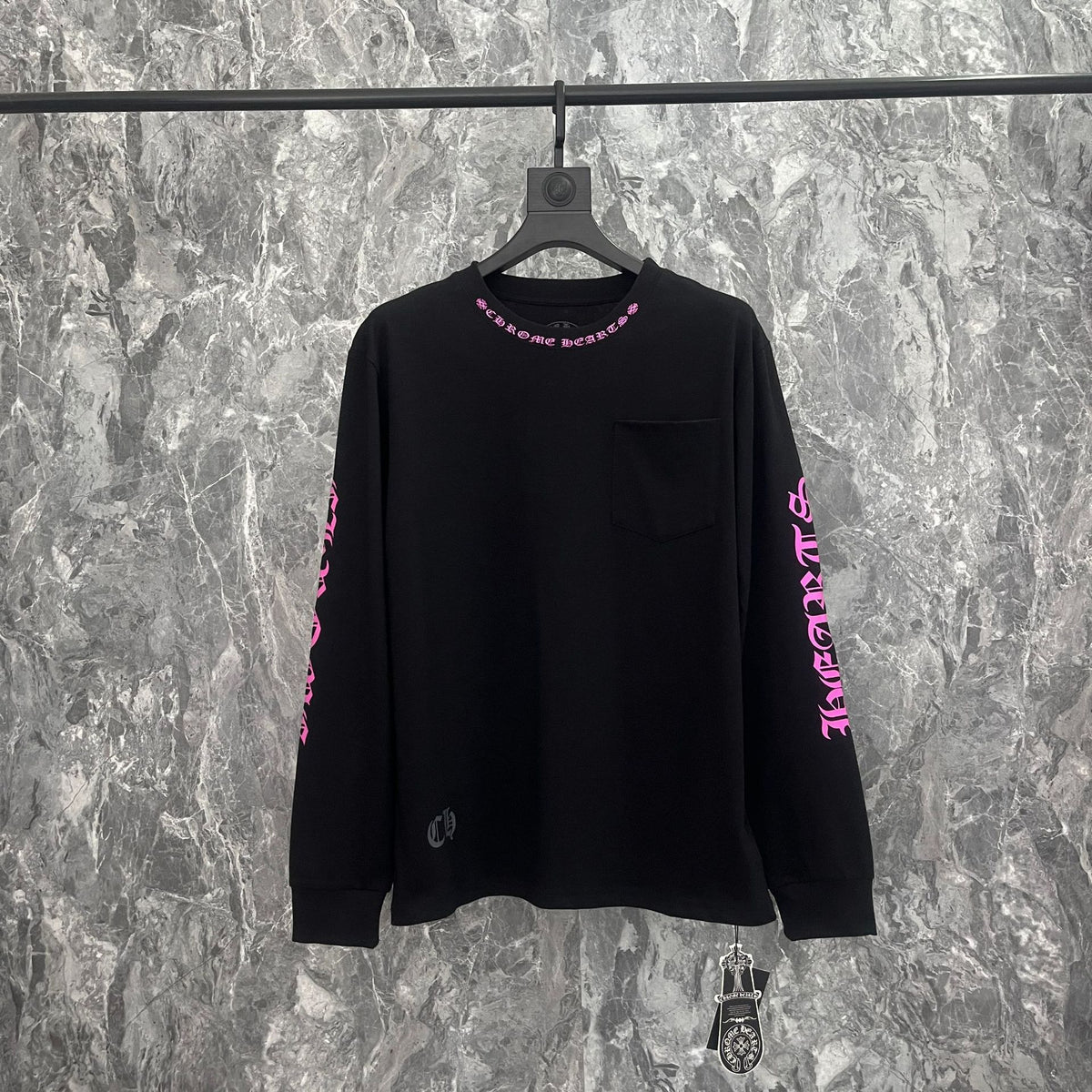 Ch Heart High-Quality Double Yarn Pure Cotton Unisex Printed Long Sleeve T-Shirt