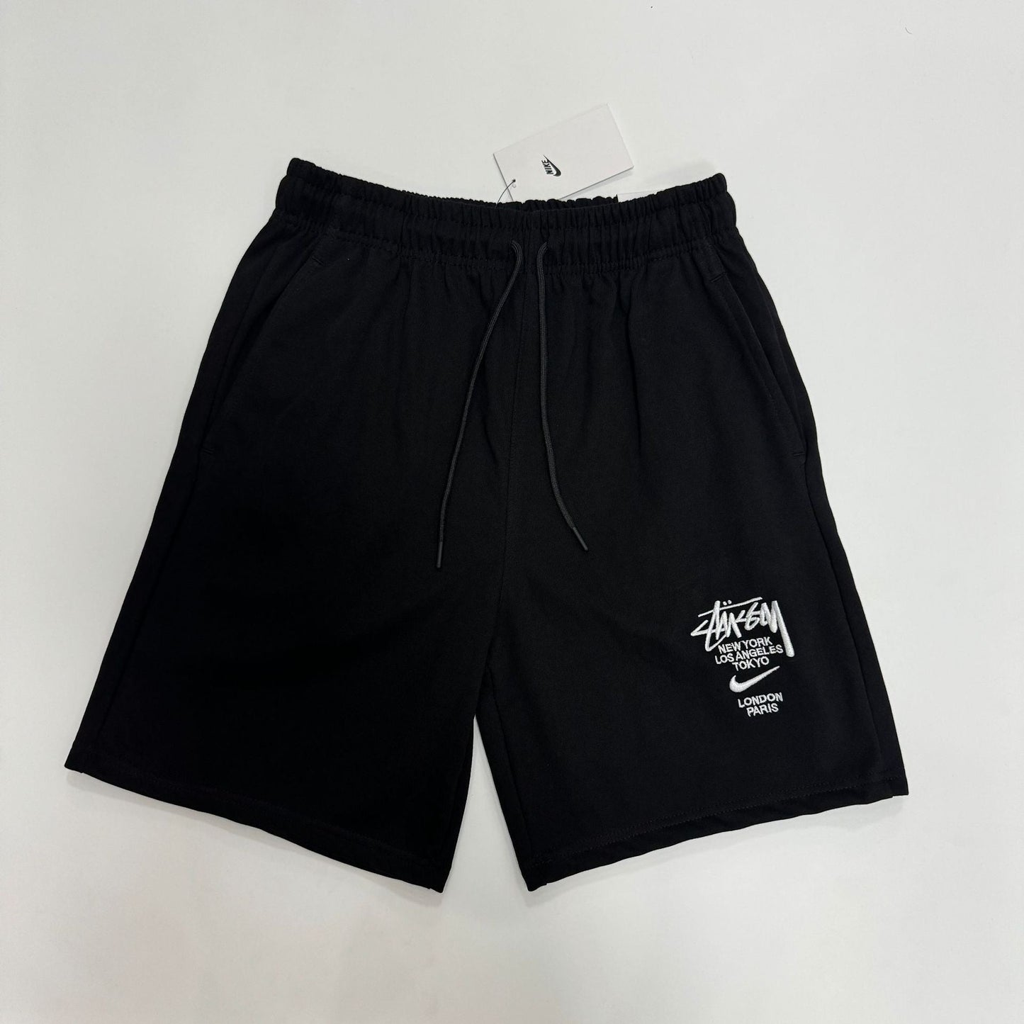 AJ Flying Logo Embroidered Cotton Shorts – Lightweight Summer Casual Pants