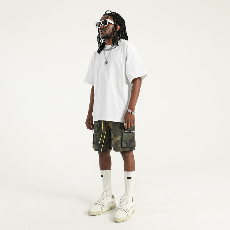 Men's camo denim cargo shorts image 2