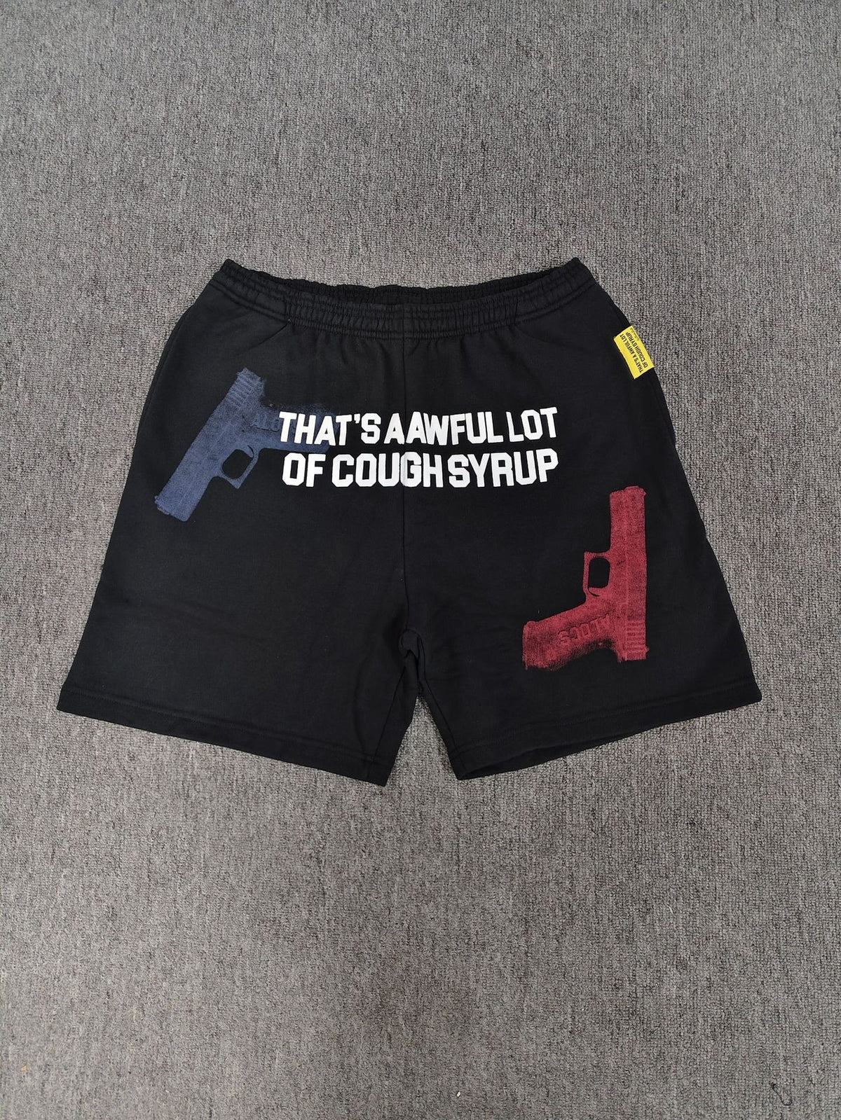 GMabcd That's A Awful Lot Of Cough Syrup Letter Print Street Casual Shorts Men