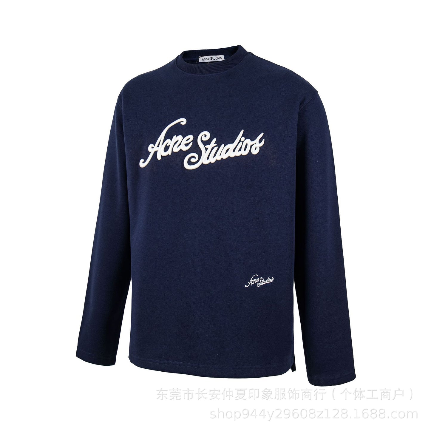 VARIANT_IMAGE::A21藏青 | Vintage graphic long-sleeve T-shirt