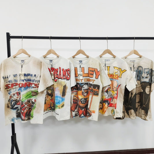 Unisex Washed Vintage Graphic T-Shirt – Relaxed Cotton Streetwear Tee