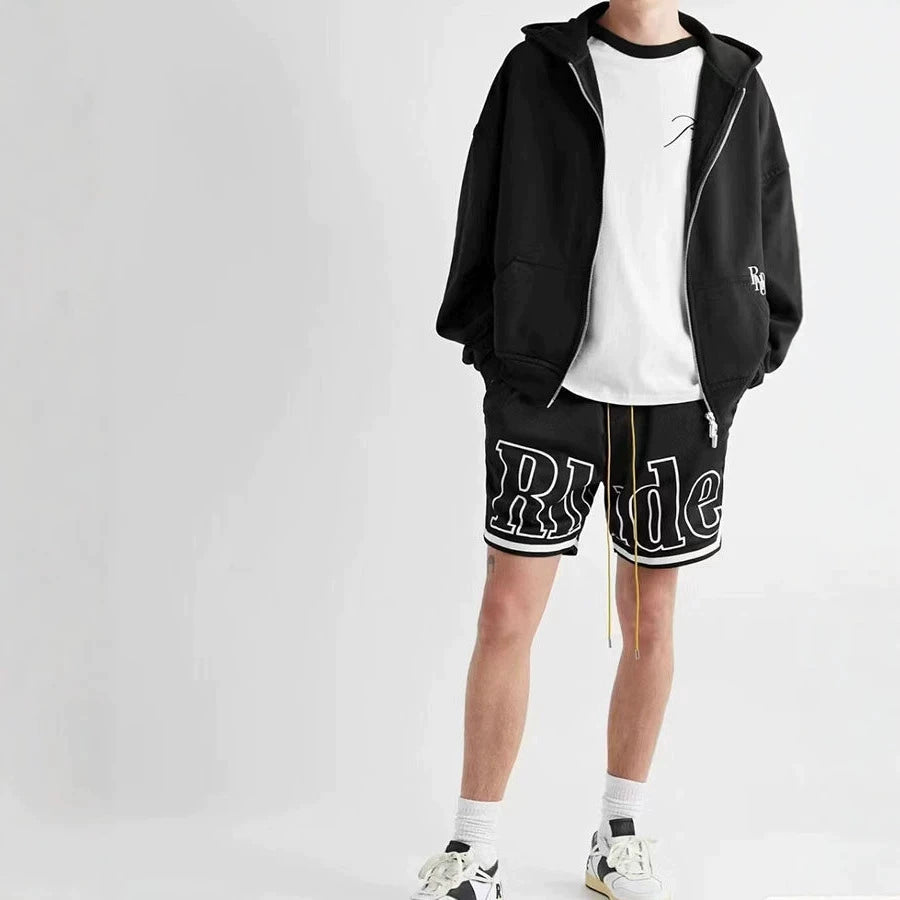 GMABCD oversized letter mesh basketball shorts 3
