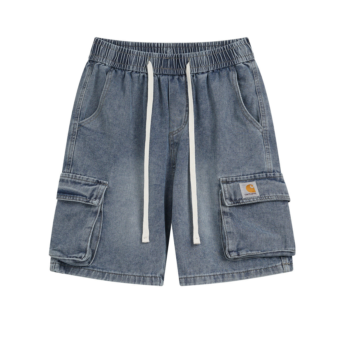 Vintage washed cargo denim shorts image 4