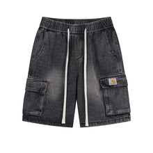 Vintage washed cargo denim shorts image 5