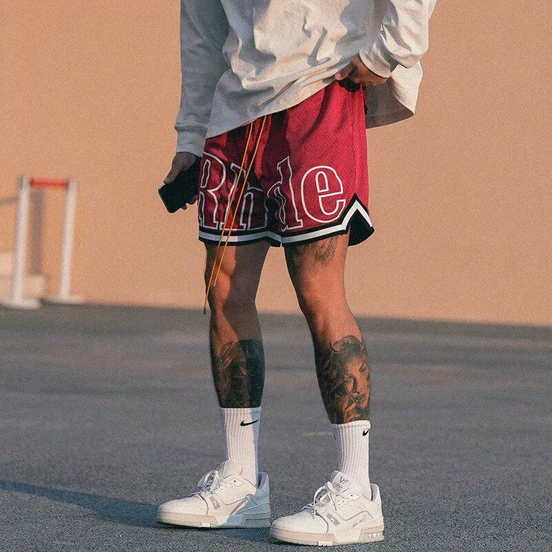 GMABCD oversized letter mesh basketball shorts 4