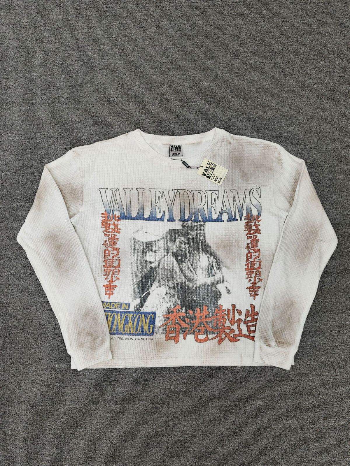 Vintage Forever Graphic Long Sleeve T-Shirt Street Retro Washed Print Men Women Loose