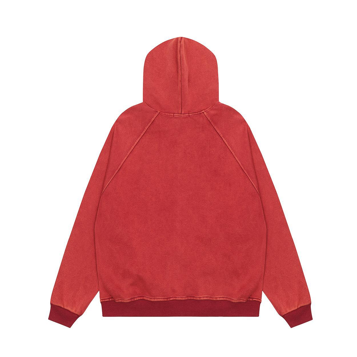 Unisex guitar graphic fur-trim zip-up hoodie detail 4