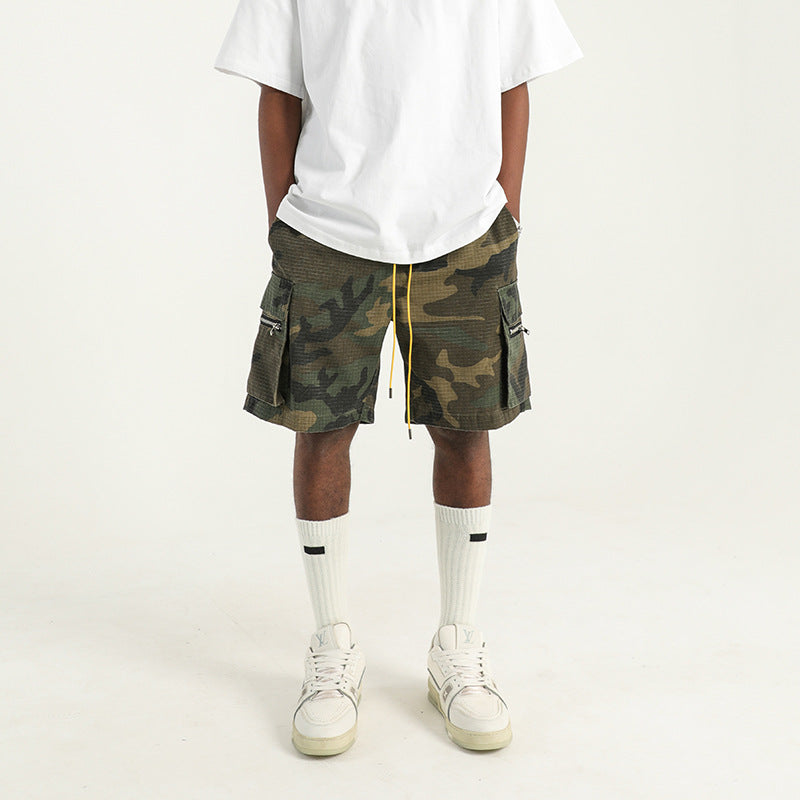 Men's camo denim cargo shorts image 1