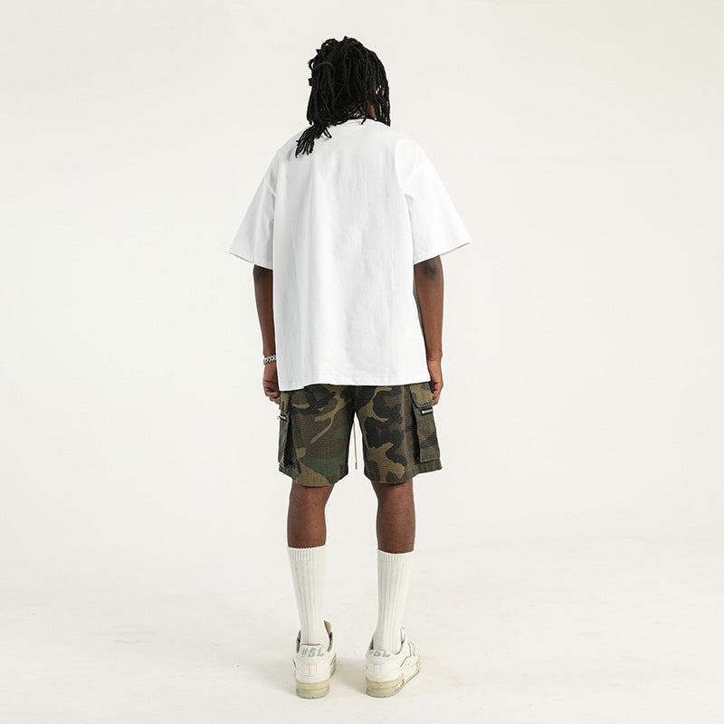 Men's camo denim cargo shorts image 4