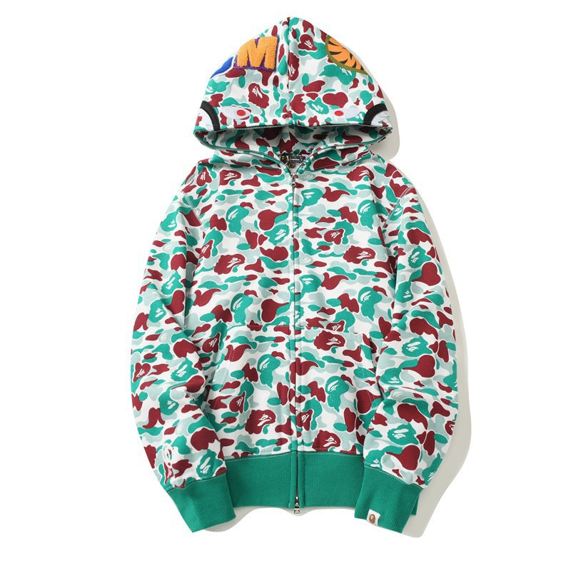 Baby Apee Shark Camo Zip Hoodie - Unisex Streetwear Jacket