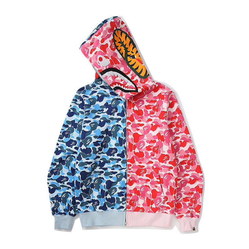 Baby Apee Shark Camo Zip Hoodie - Unisex Streetwear Jacket