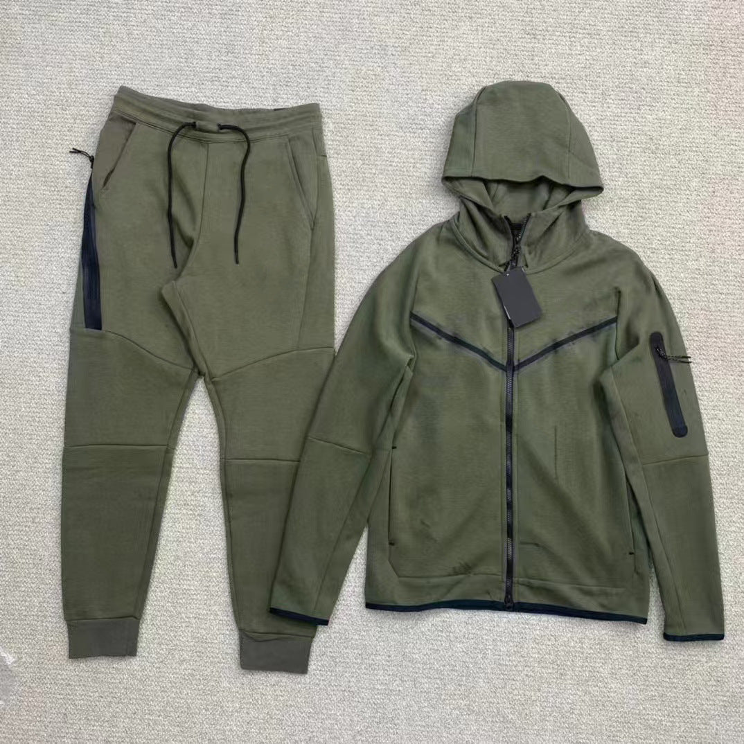 GMabcd 2025 casual sports hooded men's slim fit side zipper suit jacket