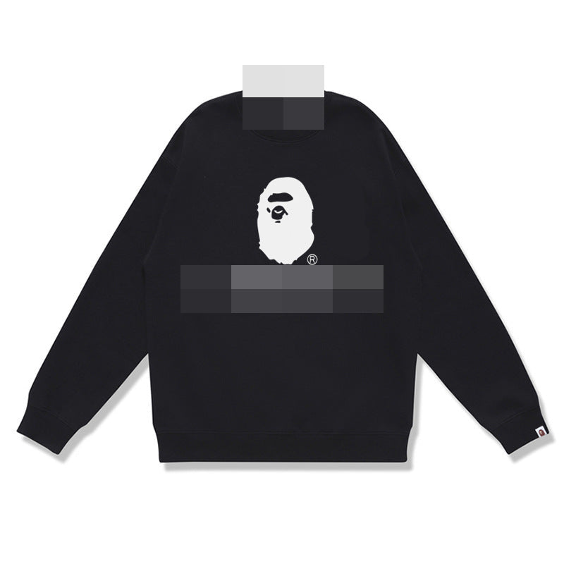 GMabcd Terry Sweatshirt for Men, Autumn and Winter Long Sleeve Letter Print Loose Round Neck Pullover Casual Top Trendy