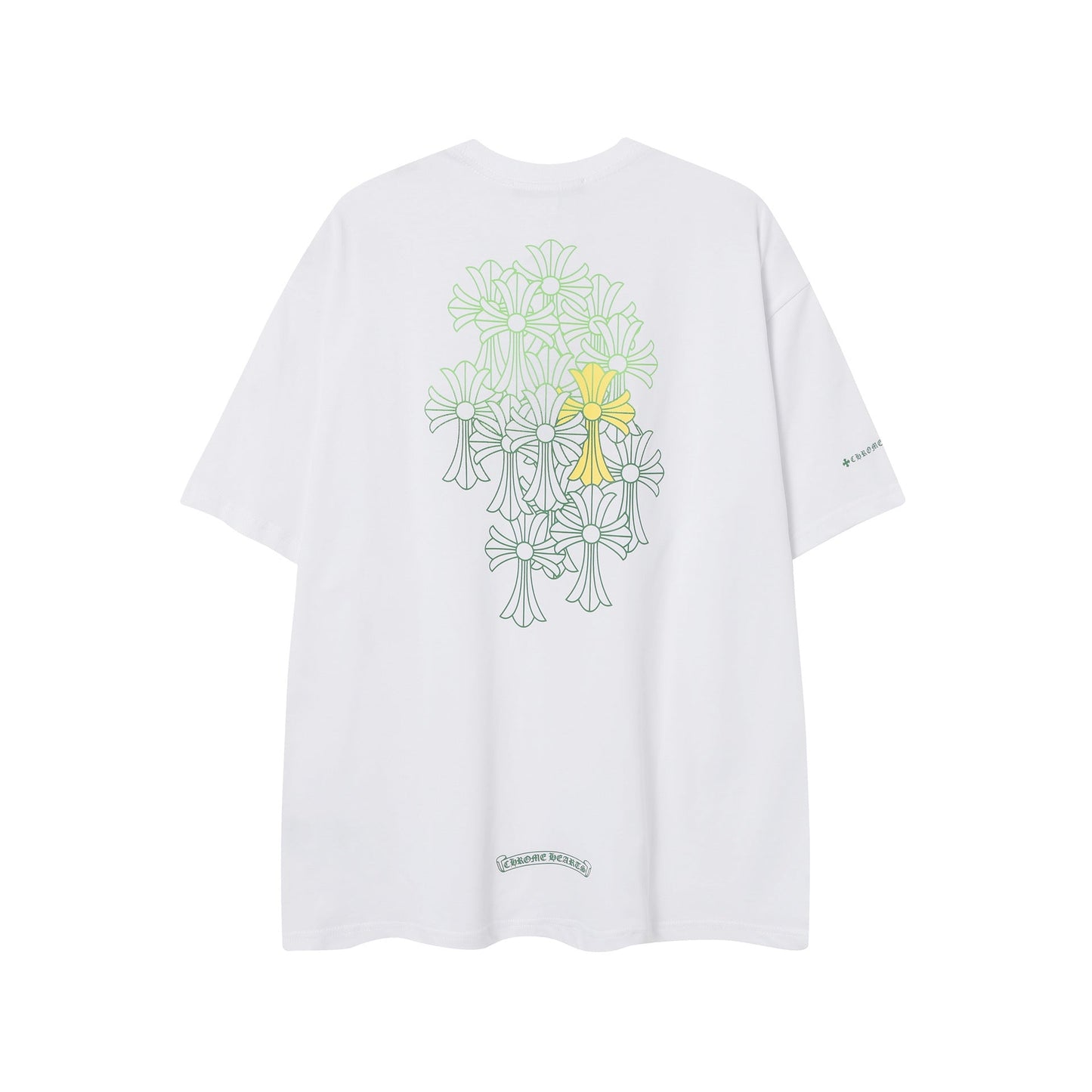 2025 New CHRM Heart Cross Sanskrit Patch Print Embroidery Loose Short Sleeve for Men and Women(2)