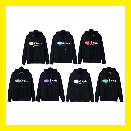 Gmabcd New Spray Paint Graffiti City Letter Logo Printing Terry High Street Couple Hooded Sweater
