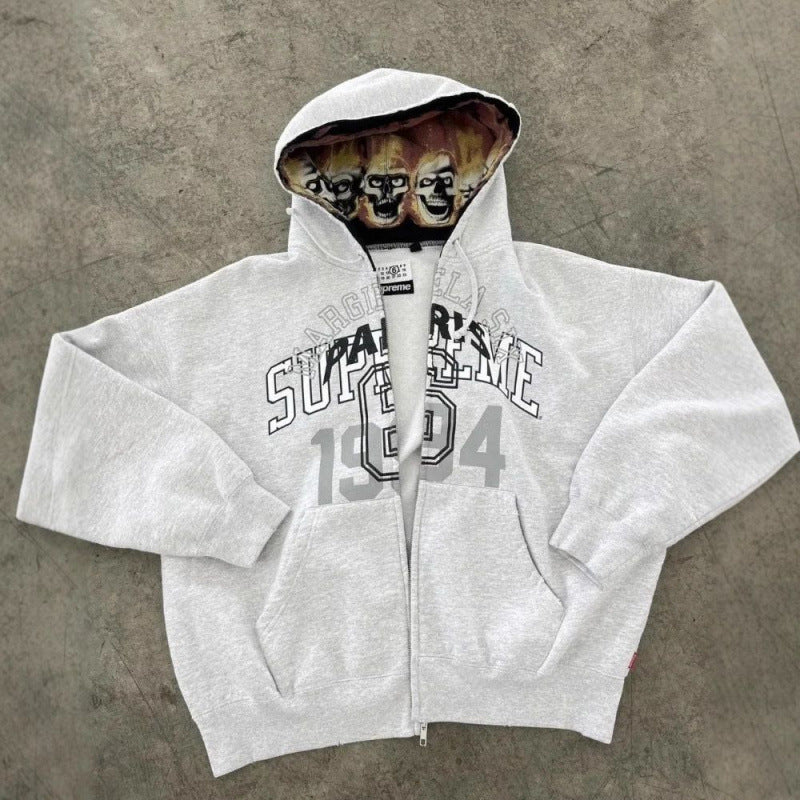 Zipper Cardigan 2025 New Style 1994 English Print National Trend Treasure Boy Hoodie