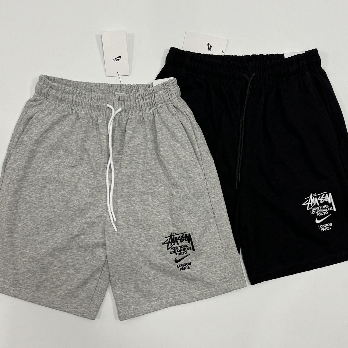 AJ Flying Logo Embroidered Cotton Shorts – Lightweight Summer Casual Pants