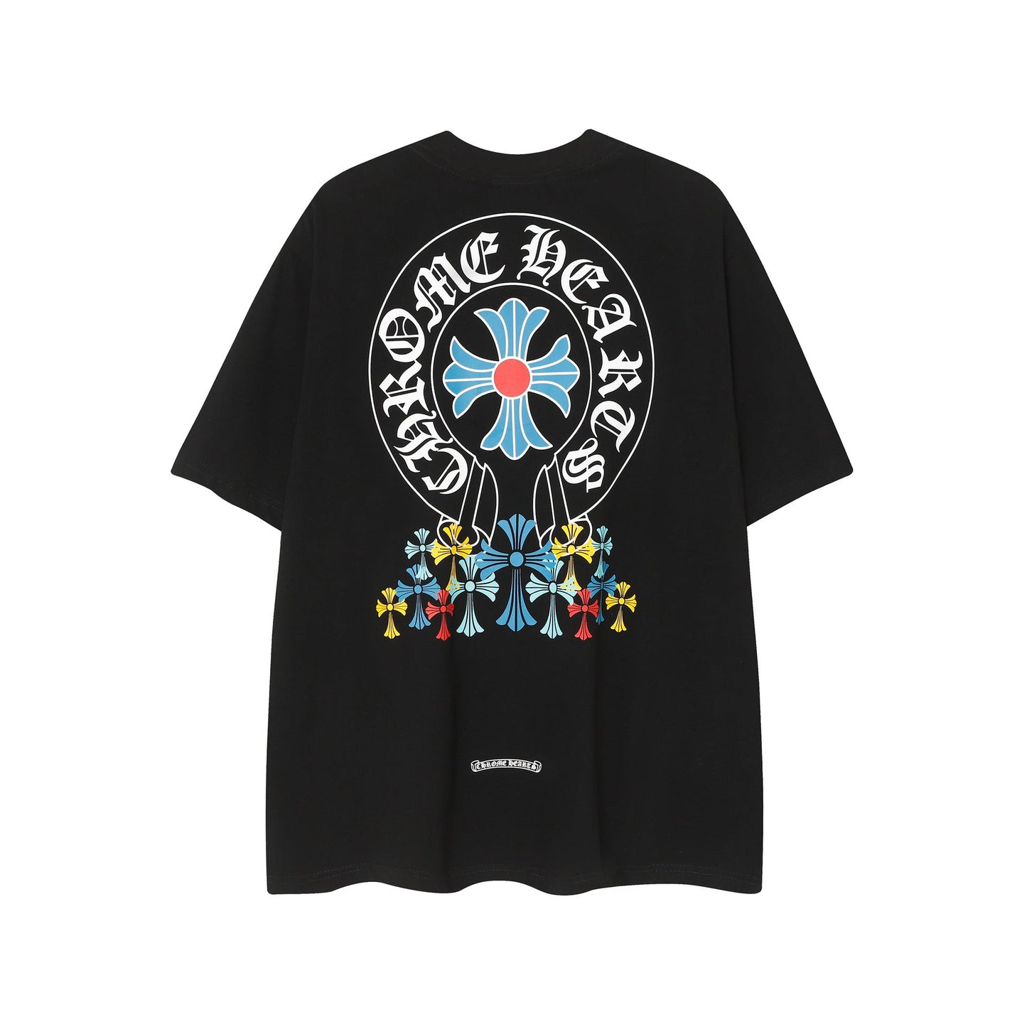 2025 New CHRM Heart Cross Sanskrit Patch Print Embroidery Loose Short Sleeve for Men and Women(2)