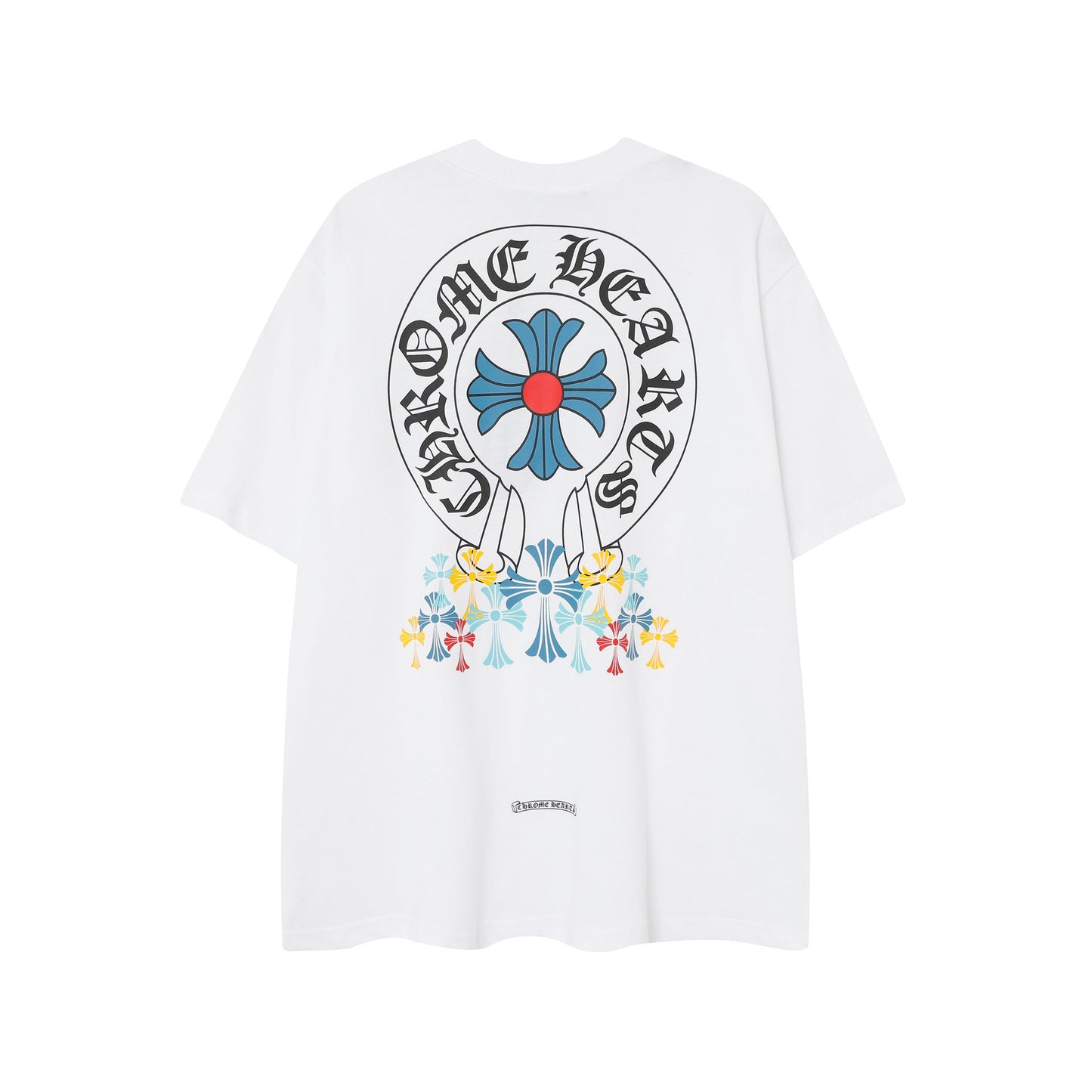2025 New CHRM Heart Cross Sanskrit Patch Print Embroidery Loose Short Sleeve for Men and Women(2)