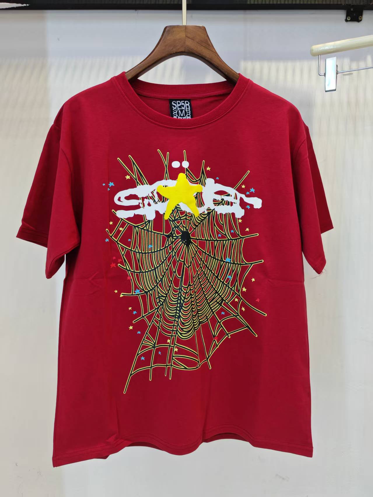 2025 New European and American Fashion Brand Male and Female Couples Wear plus Size Loose SP5-Der Spider Web Printed Short Sleeve T-shirt