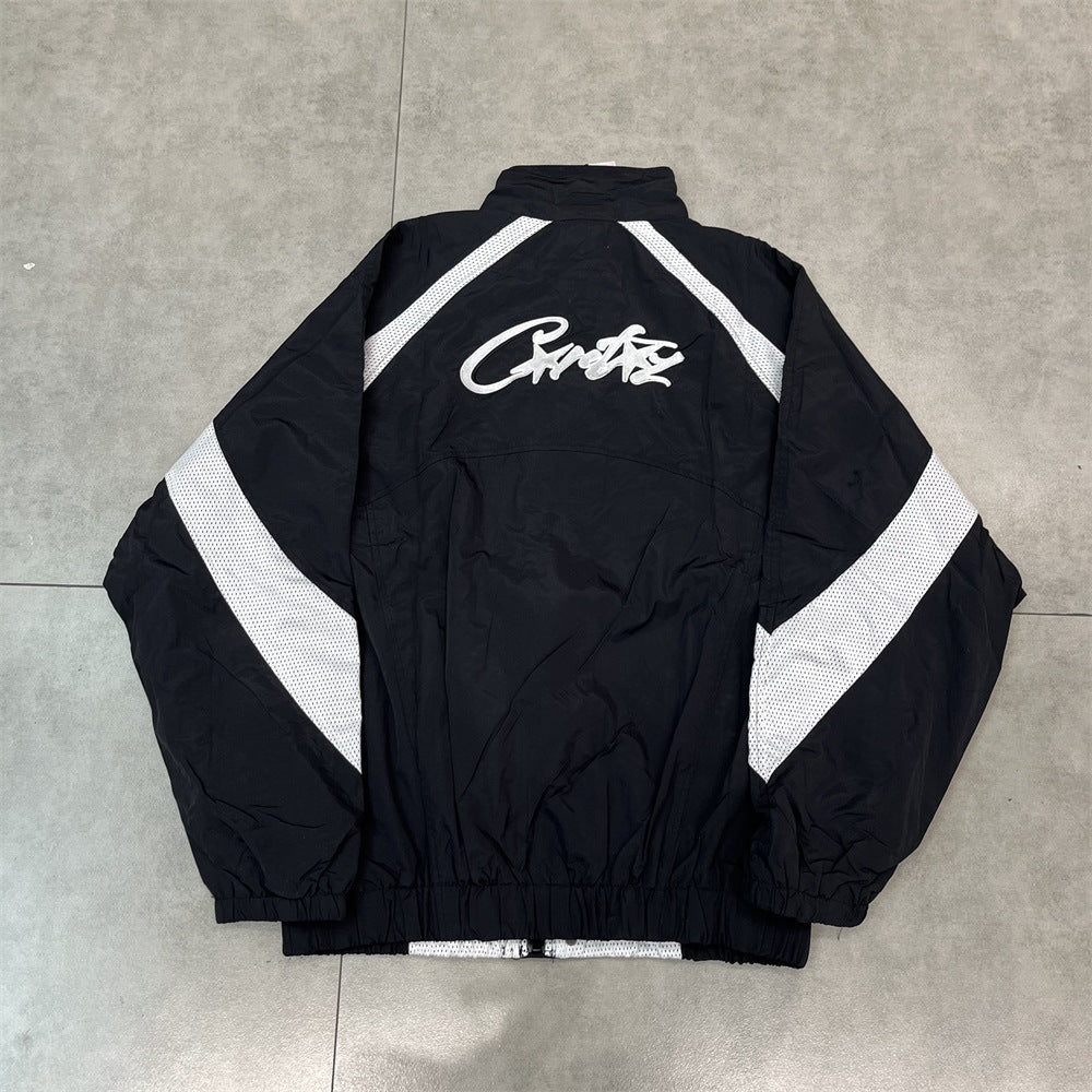 Men's New Corteiz Suit with embroidered logo and thin long spring sports pants with zipper